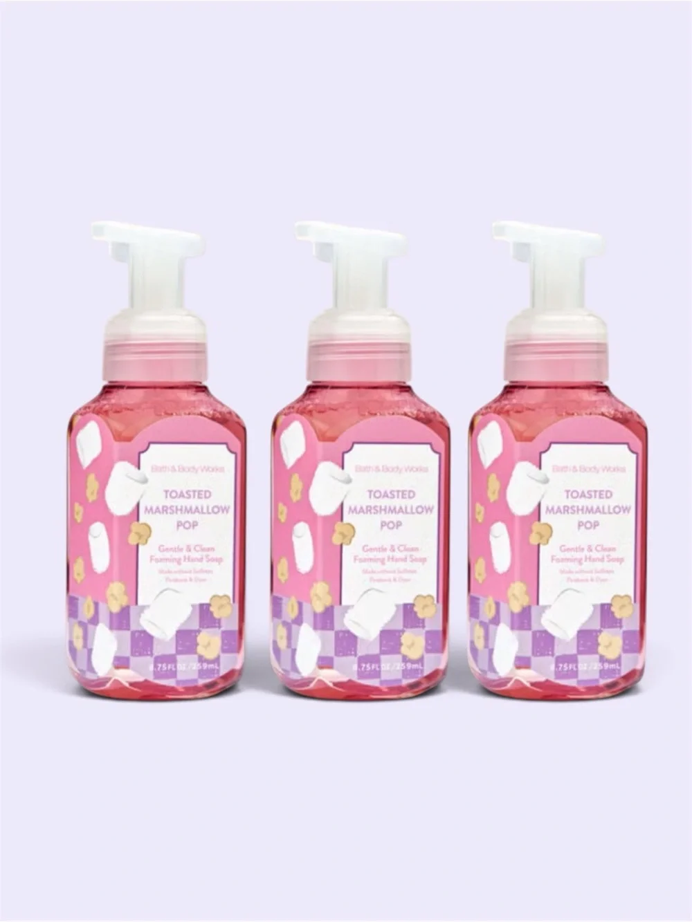 Bath & Body Works Toasted Marshmallow Pop Foaming Hand Soap 8.75 oz Set of 3pc.